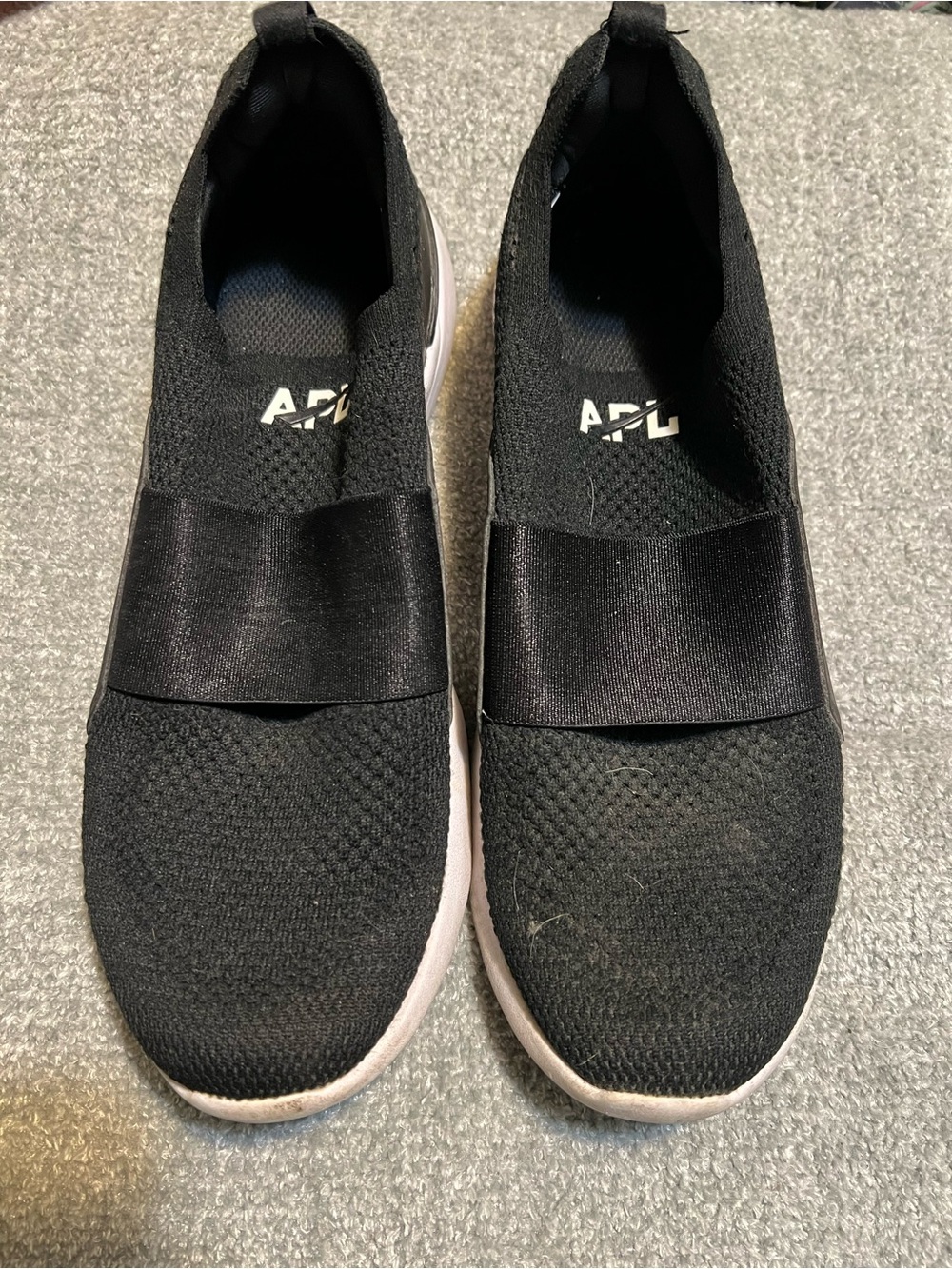 APL Slip-On Knit Sneakers in Black and White
